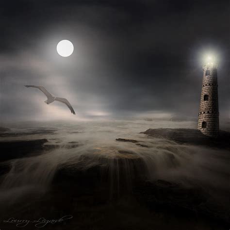 Moonlight Lighthouse Photograph By Lourry Legarde Fine Art America