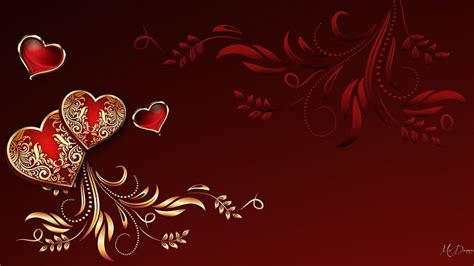 Valentine For You Red Valentines Day Gold Romantic Corazones Hd