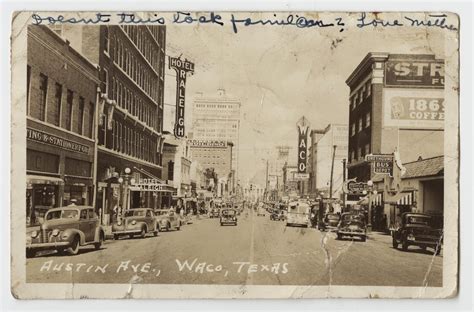 Postcard Of Austin Avenue In Waco Texas The Portal To Texas History