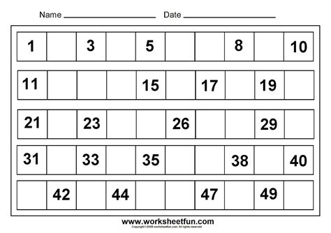 Writing Number 1 50 Tracing Numbers 1 50 Worksheets Free
