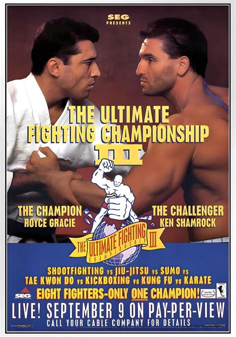 Ufc 3 The American Dream Poster Royce Gracie Vs Ken Shamrock Fight