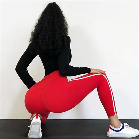 High Waisted Red Moto Fitness Yoga Pants For Women Big Booty Gym