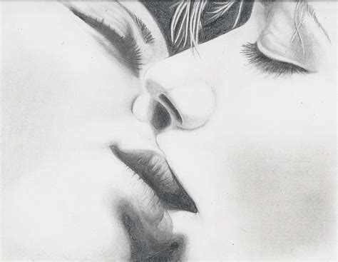 Two People Kissing Drawing