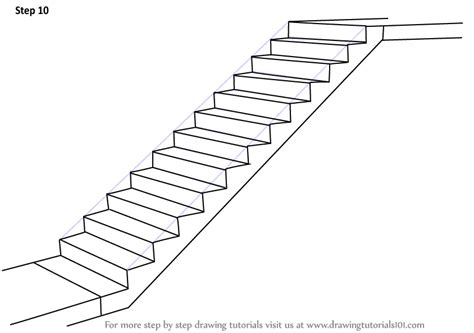 Step By Step How To Draw Staircase