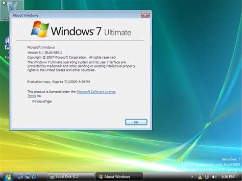 Windows 7 Beta Build 6801