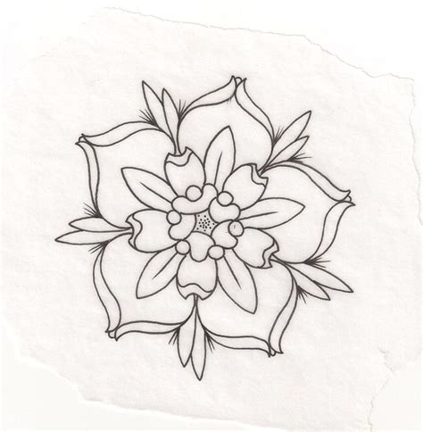 26 flower outline tattoo designs you will love. flower tattoo outline drawing | tattoo art. | Pinterest ...