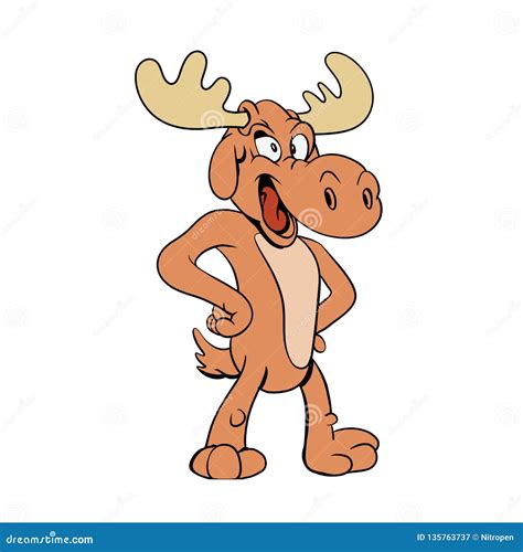Funny Moose Cartoon Vector Illustration 71921330