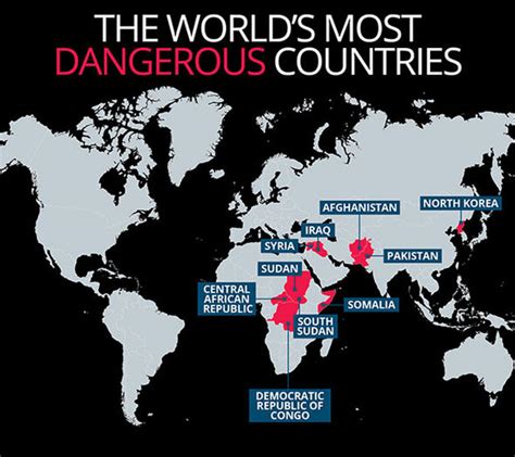 Mapped The Worlds 10 Most Dangerous Countries In 2017 Travel News