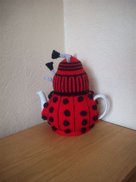 Knitted Tea Cosy Cozy Cosie Red Dalek Dr Who Shabby Chic With Images