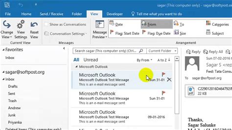 How To Sort Mails By Date In Outlook Youtube