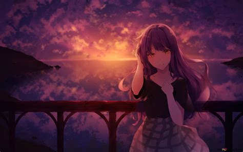 Download Free 100 Anime Girl Purple Sunset Wallpapers