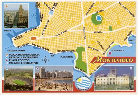 Postcard A La Carte Uruguay Capital Map Of Montevideo