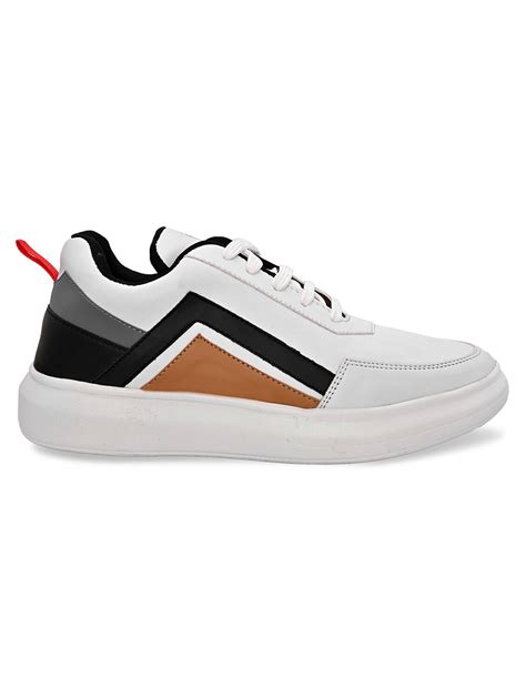 Buy online White Synthetic Lace Up Shoes from Casual Shoes for Men by
