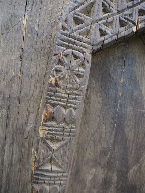 Antique Orient Vintage Carved Wooden Door Panel Door From Nuristan Afg
