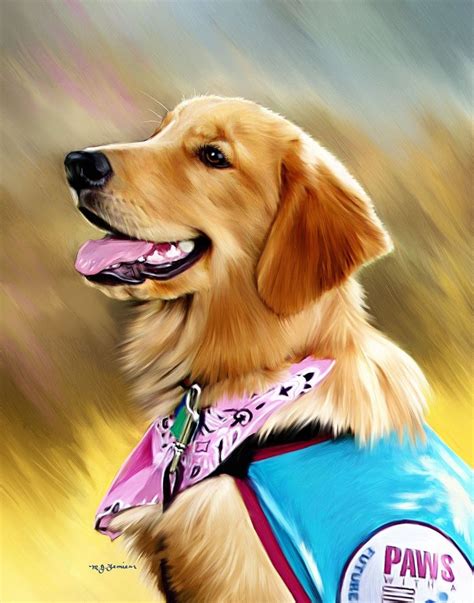 Hand Crafted Custom Pet Portrait Painting On Canvas Golden