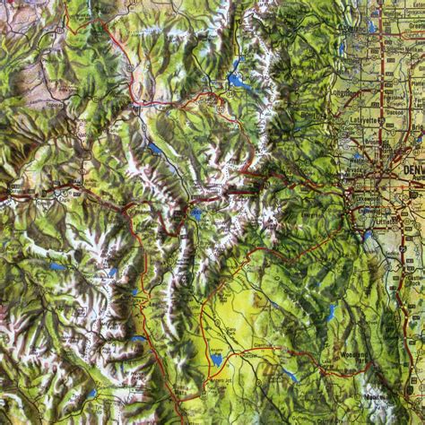 Colorado Satellite Raised Relief Map By Hubbard Scientific The Map Shop