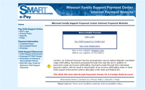 You won't be liable for fraudulent purchases when your card is lost or stolen. Missouri Child Support Login | Make a Payment | Child-Support.com