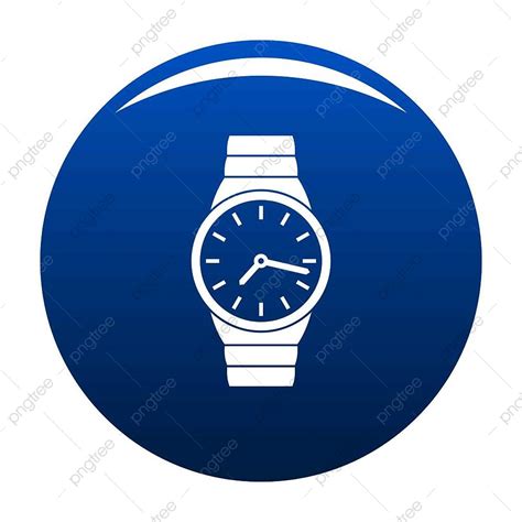 Gambar Ikon Jam Tangan Pria Vektor Lingkaran Biru Terisolasi Pada Latar