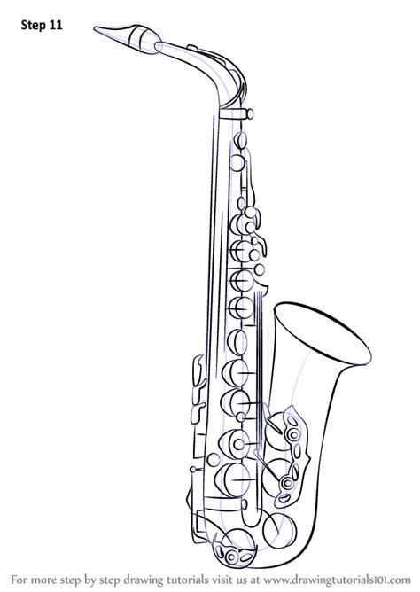 ■ cautions regarding wooden instruments. Learn How to Draw a Saxophone (Musical Instruments) Step ...