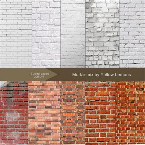 Brick Texture Digital Paper Brick And Mortar White Etsy Brick