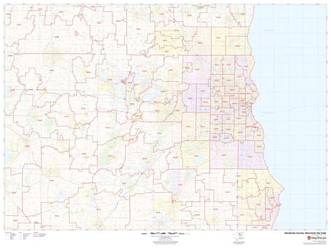 Waukesha County Zip Code Map Wisconsin