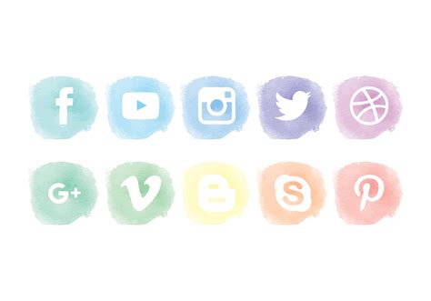 Watercolor Social Media Vector Art Icons And Graphics For Free Download