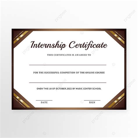 Internship Certificate Template Download On Pngtree