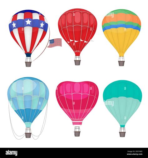Air Balloons Airing Transport In Sky Vector Hot Air Balloons Stock