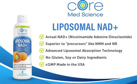 Core Med Science Liposomal Nad Supplement Liquid 4 Fl Oz