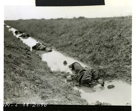 Deceased German Soldiers Lie In A Ditch Near Anzio Italy 1944 The