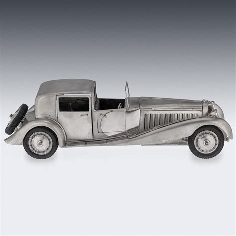 Mid 20thc Solid Silver Bugatti Royale Type 41 Model Car L Donati C
