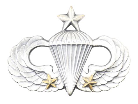 Army Senior Combat Parachute 2nd Award Badge Oxidized Finish