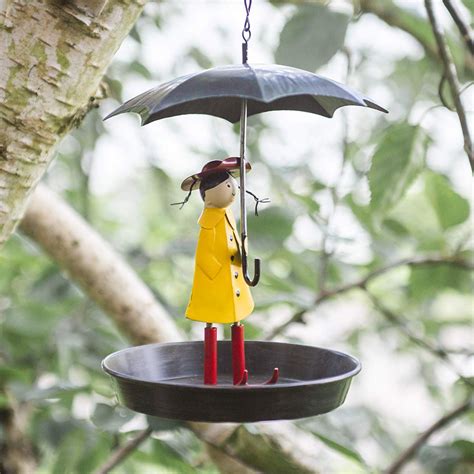 Garden mile® vintage style decorative cast iron bird feeder bird bath, bronze bird feeding station bird table seed feeder wall mounted garden ornament. garden mile® Novelty Metal Hanging Chain Girl and Umbrella ...