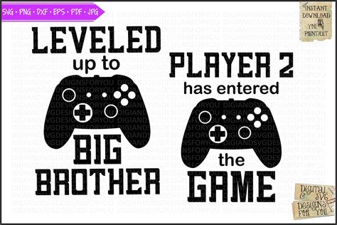 Big Brother Leveled Up Svg Gaming Matching Shirts