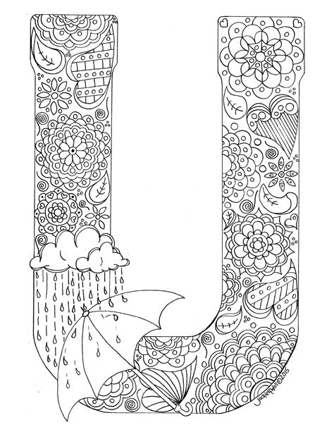 Letter U Colouring Page Jackie Wall Studio