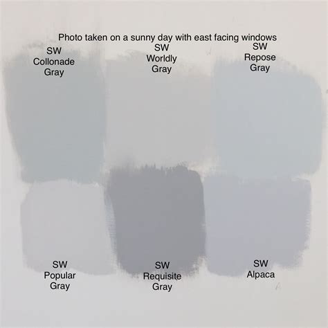 Gray Paint Color Comparison Colonnade Gray Worldly Gray Repose Gray