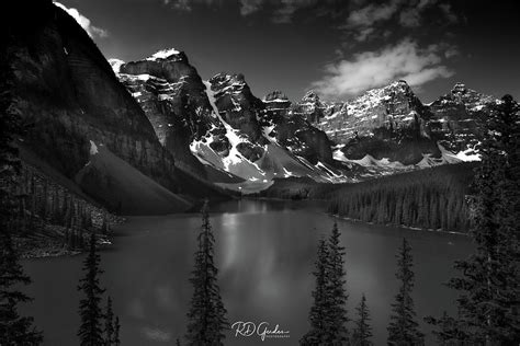 Moraine Lake In Black And White Signed Photograph By Rd Gerdes Fine