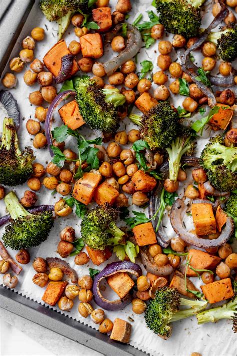 Smoky Sweet Potato And Chickpea Sheet Pan Dinner Plant Based Rd