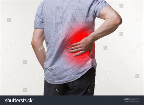 Back Pain Kidney Inflammation Man Suffering Stock Photo 1481494733