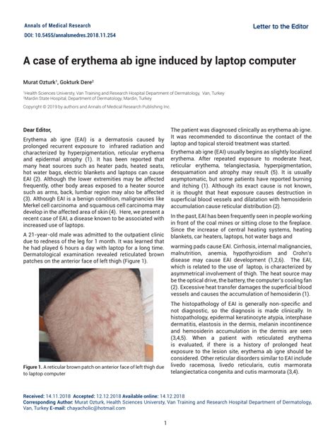 Pdf A Case Of Erythema Ab Igne Induced By Laptop Computer