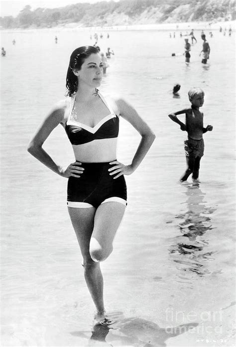 Ava Gardner At Beach By Bettmann