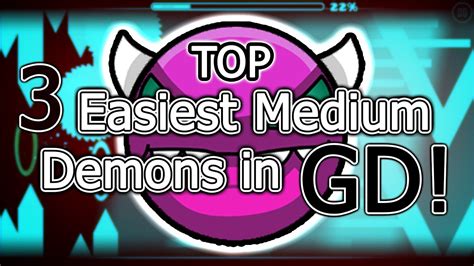 Top 3 Easiest Medium Demons In Geometry Dash Gd 2021 Youtube