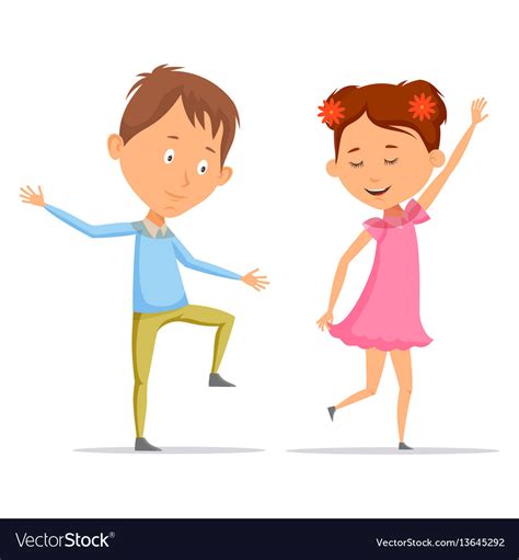 Girl And Boy Children And Kid Dancing Royalty Free Vector