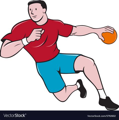 Spaß pur garantieren die satirischen comics vom wikinger hägar, seiner treuen frau helga und seinen kameraden. Handball player throwing ball cartoon Royalty Free Vector