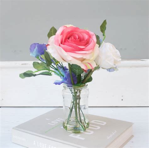 Rose And Sweet Pea Bouquet Faux Flowers By Abigail Bryans Designs