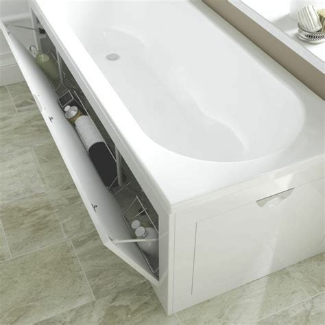 Croydex unfold 'n' fit white bath panel with lockable storage . bath panel #wickes #roperrhodes #showerbath # ...