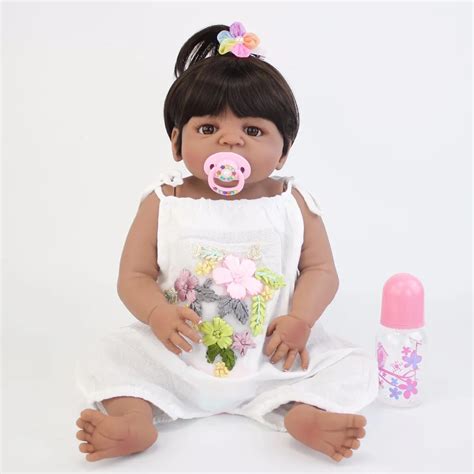 Buy 55cm Full Silicone Body Reborn Baby Doll Toy Black
