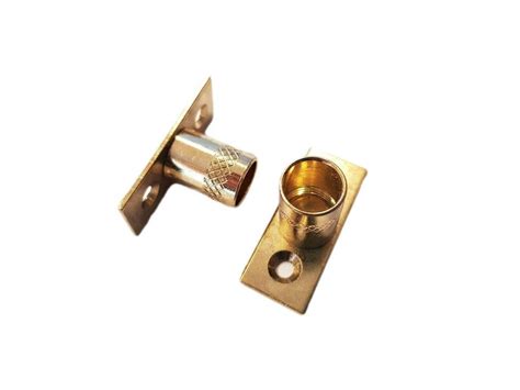 2 Brass Curtain Rod Recess Brackets 10mm Pole Support ...