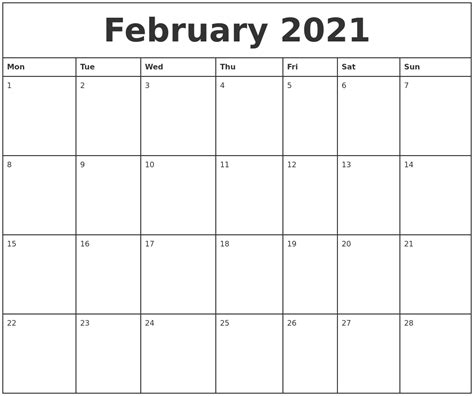 Monthly Calendar 2021 Printable Free Word Printable 2021 Monthly