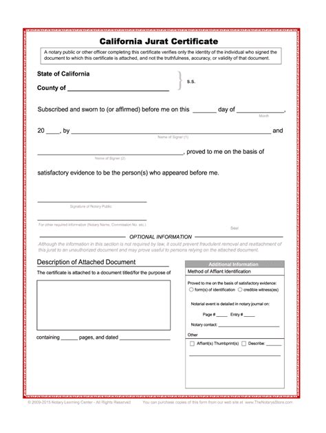 Printable Jurat Form